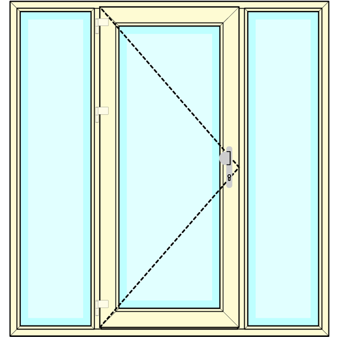 Huisdeur met zijlichten vastglas