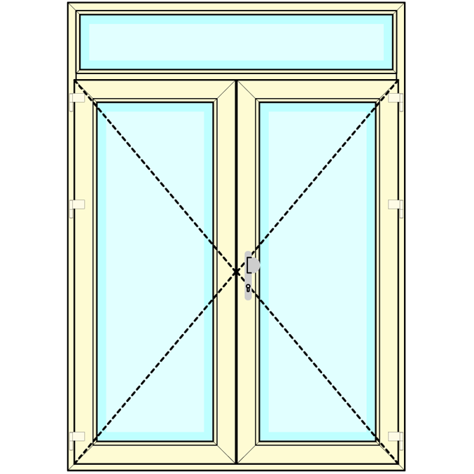 Huisdeur 2-delig met bovenlicht vastglas