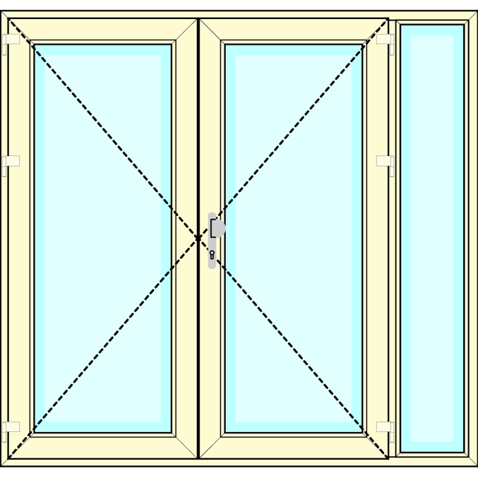 Huisdeur 2-delig met zijlicht vastglas