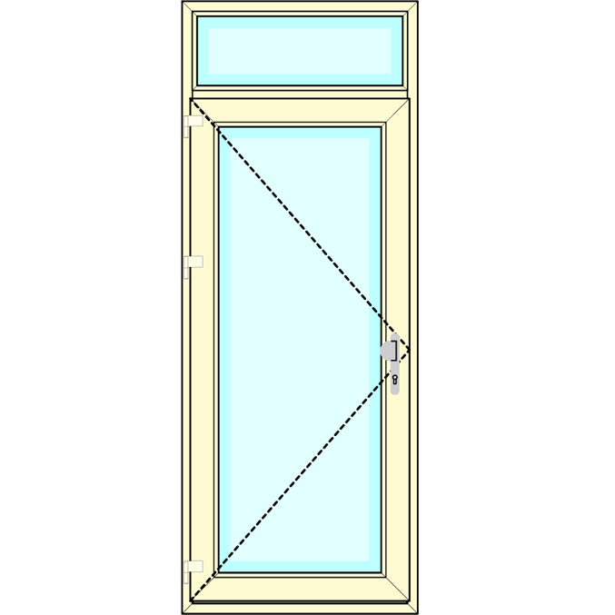 Huisdeur met bovenlicht vastglas