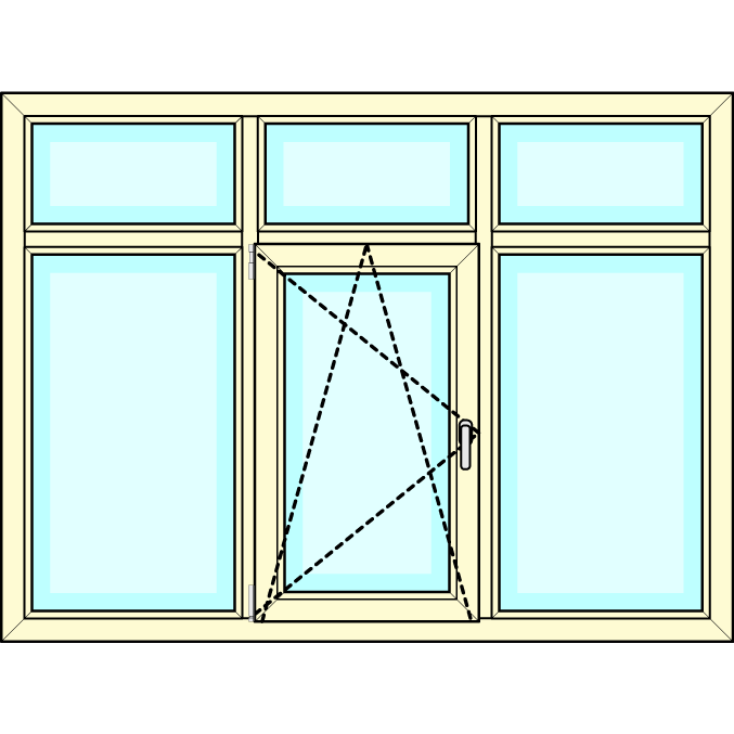 1 - delig Draaikiep met 5-delig vastglas