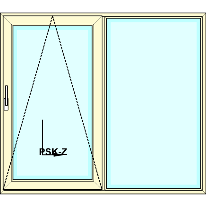 Kiepschuifpui met zijlicht vastglas